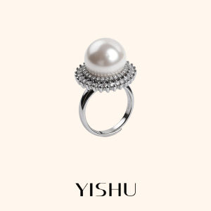 YISHU | Large Pearl Ring for Women 2025 New Design Luxury Adjustable