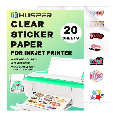 A4(8.3x11.7 Inch) Size Printable 10/20/40 Sheets Vinyl Sticker Paper Transparent No-waterproof Clear Decal Paper Self-Adhesive