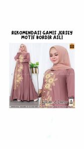 Abaya Terbaru Hidayah Bahan Jersey Livina Motif Bordir Size L/XL/XXL LD 100 110 120 BajuDress Muslim