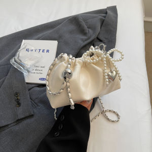 Red Folded Cloud Chain Bag Womens Crossbody Bag Luxury Sensation Summer New Style Single Shoulder Handbag Commuter Style