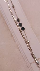 Gelang Heart Charm - Titanium Steel 18K Vacuum Plated (HR12005)