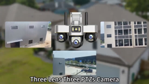 V380 Pro Three Lens CCTV Camera Connect Cellphone 15MP 10X Zoom 360° Pan‑Tilt Auto Tracking Two‑Way Audio Waterproof Full Color Night Vision Outdoor IP Security Camera for Home Courtyard Street Shop