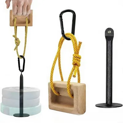 Climbing Hangboard Set with Loading Pin – Dual-Pocket Wooden Pinch Grip Blocks for Finger and Forearm Strength Training