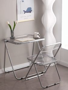 Ghế gấp thời trang cao cấp Ghế nhựa văn phòng trong suốt siêu gấp gọn