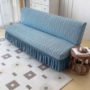 【Cool】 Rapid Cooling Sofa Bed Cover with Skirt High Stretch 3D Stretch Ice Silk All-Inclusive Universal Stretch Multi-Size Non-Slip Stretch Cover 160-190cm