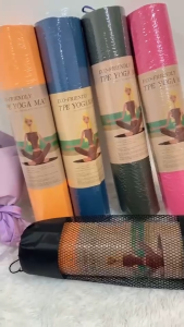 TPEเสื่อโยะคะ เบาะออกกำลังกายแผ่นรองออกกำลังกายหน้า 6mm สีทูโทน กันลื่นได้ดี Fitness  Yoga mat