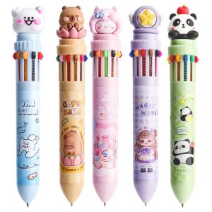 12 in1 Multicolor Ballpen 12Colors Retractable Ballpoint Pens Cute 0.7mm Student Pen School Office Stationery ﻿