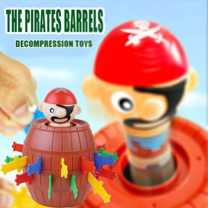 Funny Pirate Barrel Toys Lucky Game Jumping Pirates Bucket Sword Stab Pop Up Tricky Toy Family Jokes For Child Kid Gift
