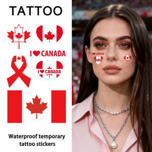 Canada Flag Temporary Tattoo Sticker Long-lasting and Waterproof Festival Football Soccer Fan Stickers Arm Face