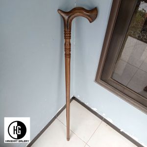tongkat jalan kayu kelor jawa motif cula bubut h452