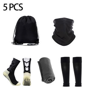 5PCS Set  Hiking Socks Waterproof Bag Towel Quick Drying Scarf Leg Cover  Sporty Breathable Cycling Socks