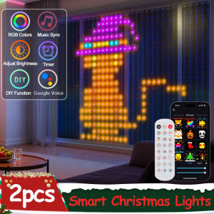 Christmas Gifts 2*2M 400LED WiFi Smart Curtain Lights with APP Control Music Mode IP65 Waterproof Outdoor Christmas Home Decor