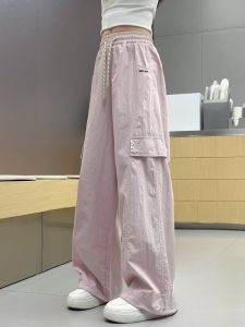 Girls Quick Dry Workwear Pants Summer Childrens Long Trousers for Big Kids And Teenagers Street Dance Hip Hop Style Korean Version