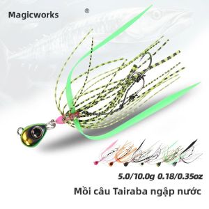 Mồi Câu Giả Magic Works Micro Tairaba Jig Head Có Móc Phụ 5g/10g Mồi Câu Mini Bằng Silicon Mồi Câu Nhân Tạo Dùng Cho Câu Cá Biển Sông Hồ