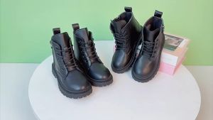 Giày bốt bé gái đi học đi chơi Giày cao cổ bé gái khóa kéo cá tính Bốt cho bé gái DT136