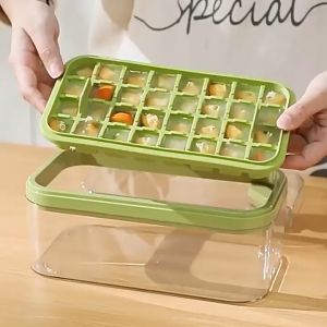 Khay làm đá viên kiêm hộp đựng thông minh ấn nhả đá