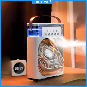 BOKEWU Portable Air Cooler Fan Air Conditioner Fan Water Cooling Fan LED Night Light Humidifier