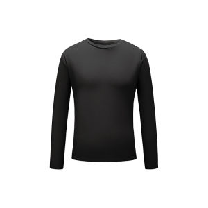 News Research Mens Antibacterial Cotton T-Shirt Casual Sporty Long Sleeve round Neck Thermal Comfortable Fit Fashionable