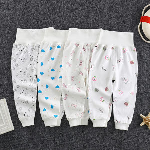 Baby Spring Autumn and Winter 0-1-2-3 Years Old High Waist Belly Protection Pants Baby Pure Cotton Pants Men and Women Children Toddler Long Johns