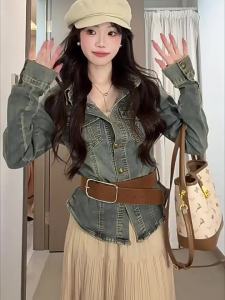CHOUXIE | Unique Beautiful Stylish Autumn Outfit Denim Set Dress