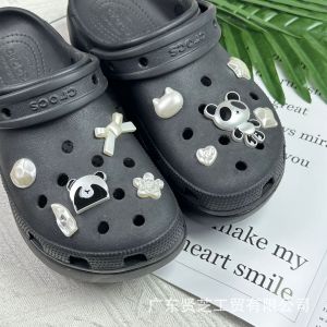 10Pcs Crocs Jibbitz Charms Cute Panda Pearl Shoe Buckle Removable Shoe Decoration for Crocs