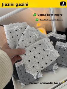 JIAZINI | Antibacterial Pure Cotton Lace Womens Underwear Mid-Waist Triangle Panties Sweet Style Autumn Winter New Arrival Ganzhen