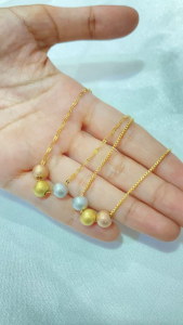 Noin - Kalung Titanium Fashion Korea Cantik Model Beads Tricolor Trend 2025
