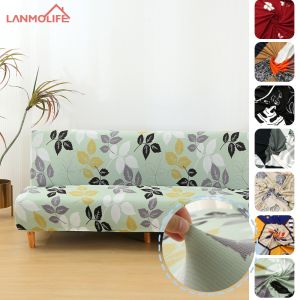 Stretch Sofa Bed Cover Armless Futon Cover Removable Machine Washable Furniture Protector Living Room Office Home Décor