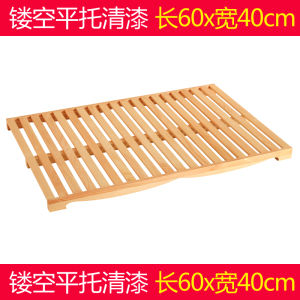 Wooden Tray Bread Pastry Display Rectangular Stall Serving Plate European Style Country Life Pattern Handmade Adult Dishware