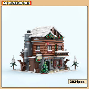 MOC-161989 Giáng sinh làng mùa đông xây dựng mô-đun cao núi cabin khối xây dựng lắp ráp mô hình gạch đồ chơi trẻ em quà tặng Tương thích với LEGO