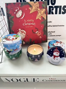 Scented Candle 4PCS/1Set Christmas Decoration candle for christening Souvenir Gift Wedding Souvenir Home fragrance Set christmas Candle