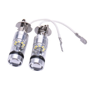 2Pcs H3 LED Fog Lights Bulbs High Low Beam 100W 6000K Super White 6000K Auto Driving Headlight High Low 12V 24V