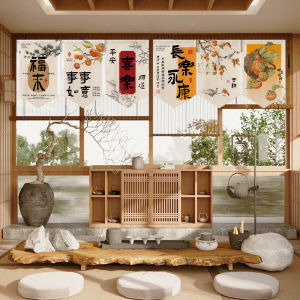 New Chinese Style Short Door Curtain Bedroom Balcony Decorative Half Curtain Tea House Semi-Transparent Fabric Hanging Curtain