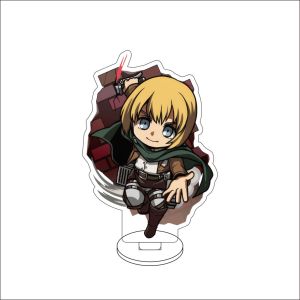 Bandai | Attack On Titan Anime Hình Đứng 10CM Eren Jaeger Hange Zoë Mikasa Ackerman Armin Arlert Acrylic Cosplay Đứng Dễ Thương Đồ Trang Trí Quà Tặng