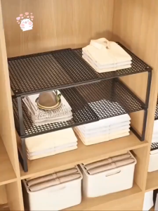 Worthbuy Rak Penyusun Almari Boleh Laras Rak Jimat Ruang Adjustable Wardrobe Organizer Rack Expandable Wardrobe Rack