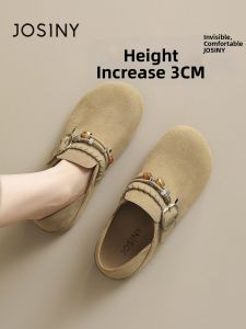 Josiny | Retro Full Cover Birkenstock Style Women Shoes Slip On Soft Bottom Versatile Beaded Decoration Hidden Heel