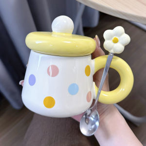 LUXIAOSHI | Cute Polka Dot Creative INS Style Ceramic Mug
