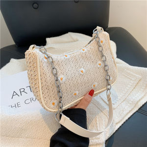 กระเป๋าสะพายไหล่ผ้าลูกไม้ดีไซน์หรูหราสำหรับผู้หญิง กระเป๋าแฟชั่นฤดูร้อนแบบลำลอง กระเป๋าสะพายข้างแบบลำลอง ขนาดเล็ก ทรงสี่เหลี่ยมจัตุรัส