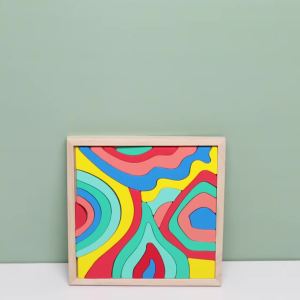 Children Rainbow Wooden Blocks Board Game Wooden Toys Montessori Parish Color Cognitive 3D Constructor Sensory Game Toy For Kids