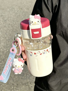 FUQUAN | Cute Insulated Glass Tumbler with Straw Dual-Use