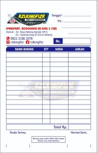 (Min 4) Nota Bengkel 1/4 1 ply 1 rangkap (isi 50 lembar) / Nota Bengkel Motor Mobil Y&H YudhaGrafika