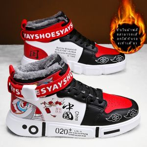 รองเท้าผ้าใบบุขนแกะส้นสูงสำหรับผู้ชาย ฤดูหนาว อบอุ่น รองเท้าผ้าใบลำลอง ฤดูร้อน รองเท้าผ้าใบแบบพื้นแบน พื้นยาง รองเท้าผ้าใบบุขนแกะ