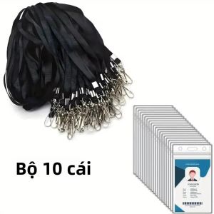 Thẻ Tên Ngang Bằng Nhựa Trong Suốt Có Kẹp ID Và Dây Buộc Dành Cho Người Đam Mê Nhân Viên Trường Học Của Đội Văn Phòng - Gói 100000015