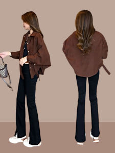 เสื้อแจ็คเก็ตผู้หญิงแขนยาวทรงหลวม ดีไซน์แฟชั่น แขนผีเสื้อ ทรงปกติ ฤดูใบไม้ร่วง 2023 เสื้อคลุมกันหนาวแบบสวมหัว