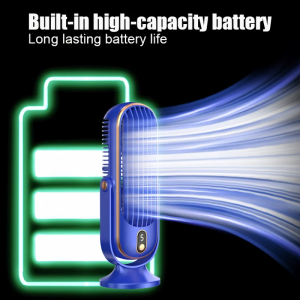 JKUOO 25 dB Quiet DC Bladeless Fan with Remote 8 Speeds 1-8H Timer 16 Inch Portable Desk Table Fan for Room Home Office