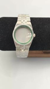 36MM 40MM NH34 NH35 NH36 Stainless Steel Soild Land-Dweller Watch Case Green Chapter Ring For ETA2824 PT5000 Steel Diving Case
