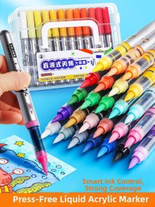 OUKUMAN | Direct Liquid Waterproof Permanent Markers and Watercolor Pens Color