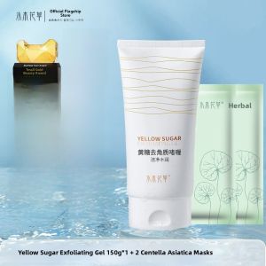 SHUIMUHUACAO | Authentic Yellow Sugar Facial Exfoliating Gel For Deep Pore Cleaning And Blackhead Removal Men Women Brightening Skin Care