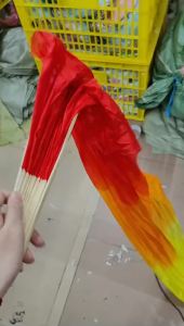 Quạt Múa Bụng Bằng Lụa Màu Chuyển Sắc Dài 150CM Dành Cho Nữ Dùng Để Tập Luyện Thi Đấu Biểu Diễn Sân Khấu