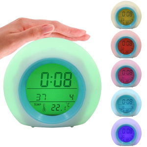 Kids Alarm Clock LED Digital Clock 12/24H No Battery Bedside Time Alarm Clock Gift Children Bedroom Decorate Clock with Temperat